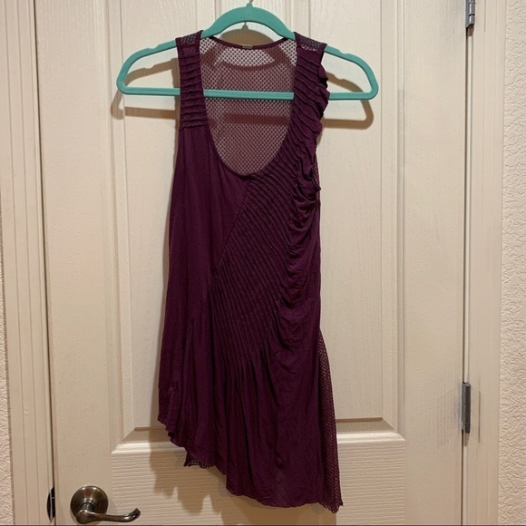 Free People Dresses & Skirts - FP Tunic Dress Small Like New Burgundy Asymetrical